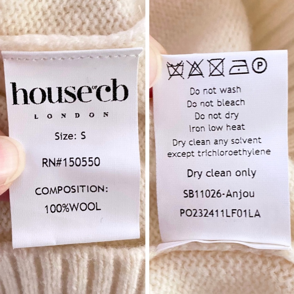 NEW House of CB Anjou 100% Wool Rose Embroidered Cardigan Small - Picture 17 of 17